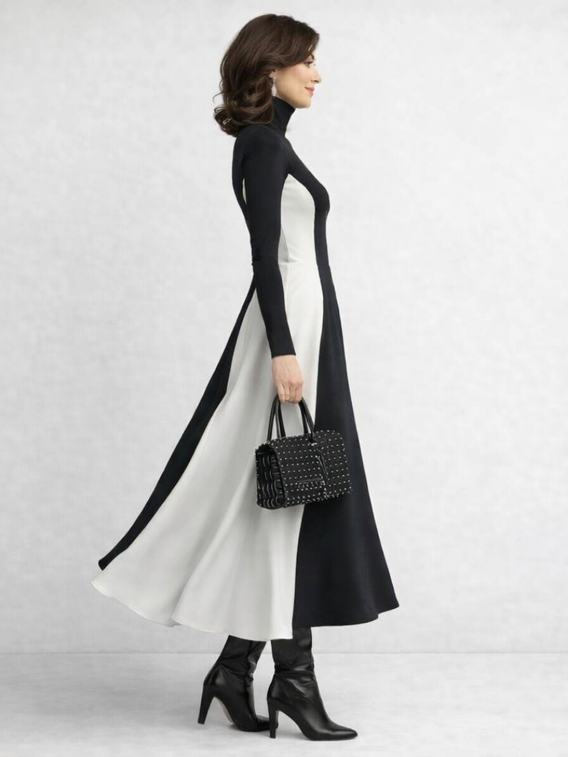 Arden | Robe Maxi Col Montant Sculptée