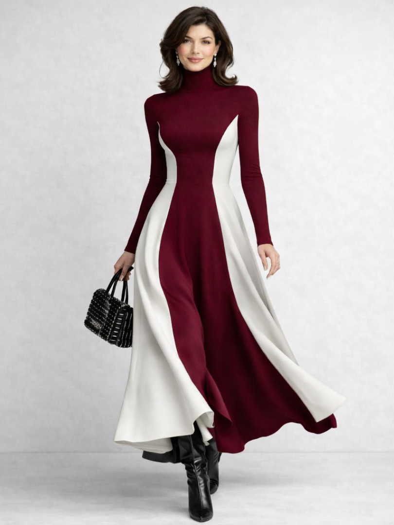 Arden | Robe Maxi Col Montant Sculptée