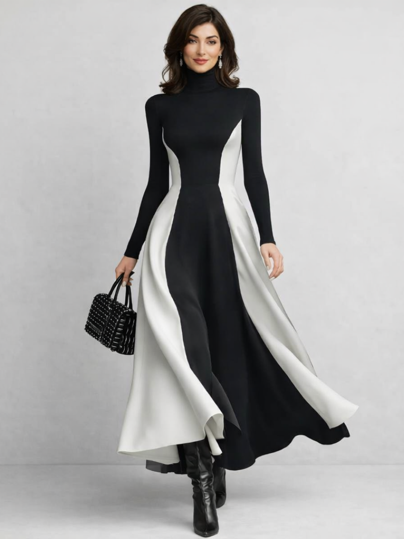 Arden | Robe Maxi Col Montant Sculptée