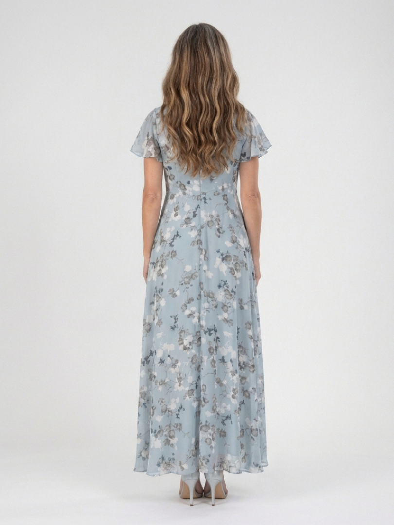 Ismeria | Robe Maxi Chiffon Fleurie