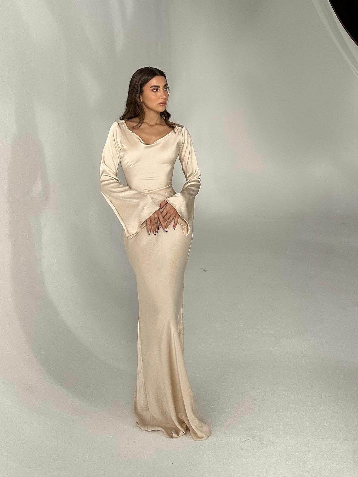 Robe maxi à manches longues - Élégance sans effort pour toutes les occasions