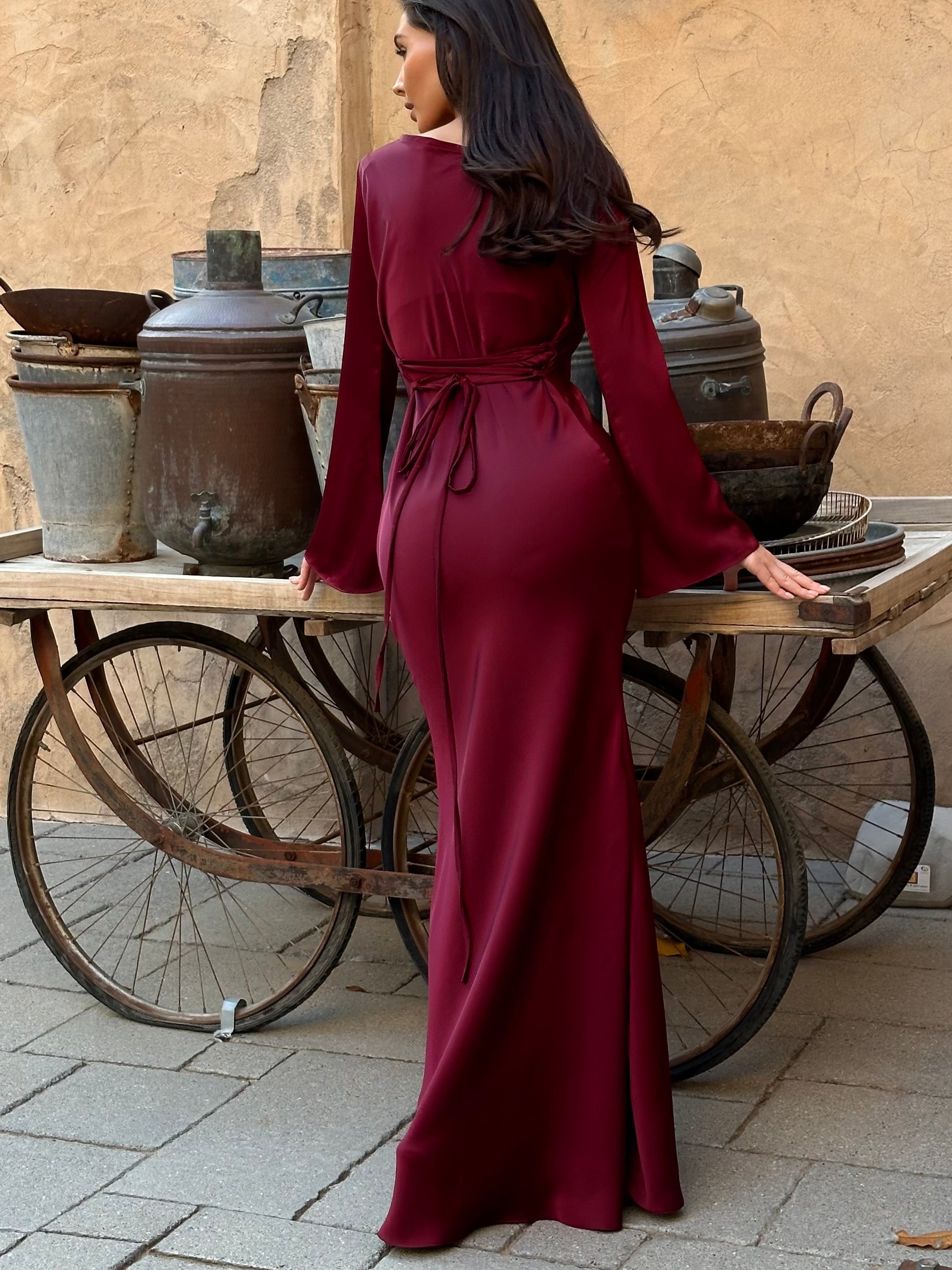 Robe maxi à manches longues - Élégance sans effort pour toutes les occasions