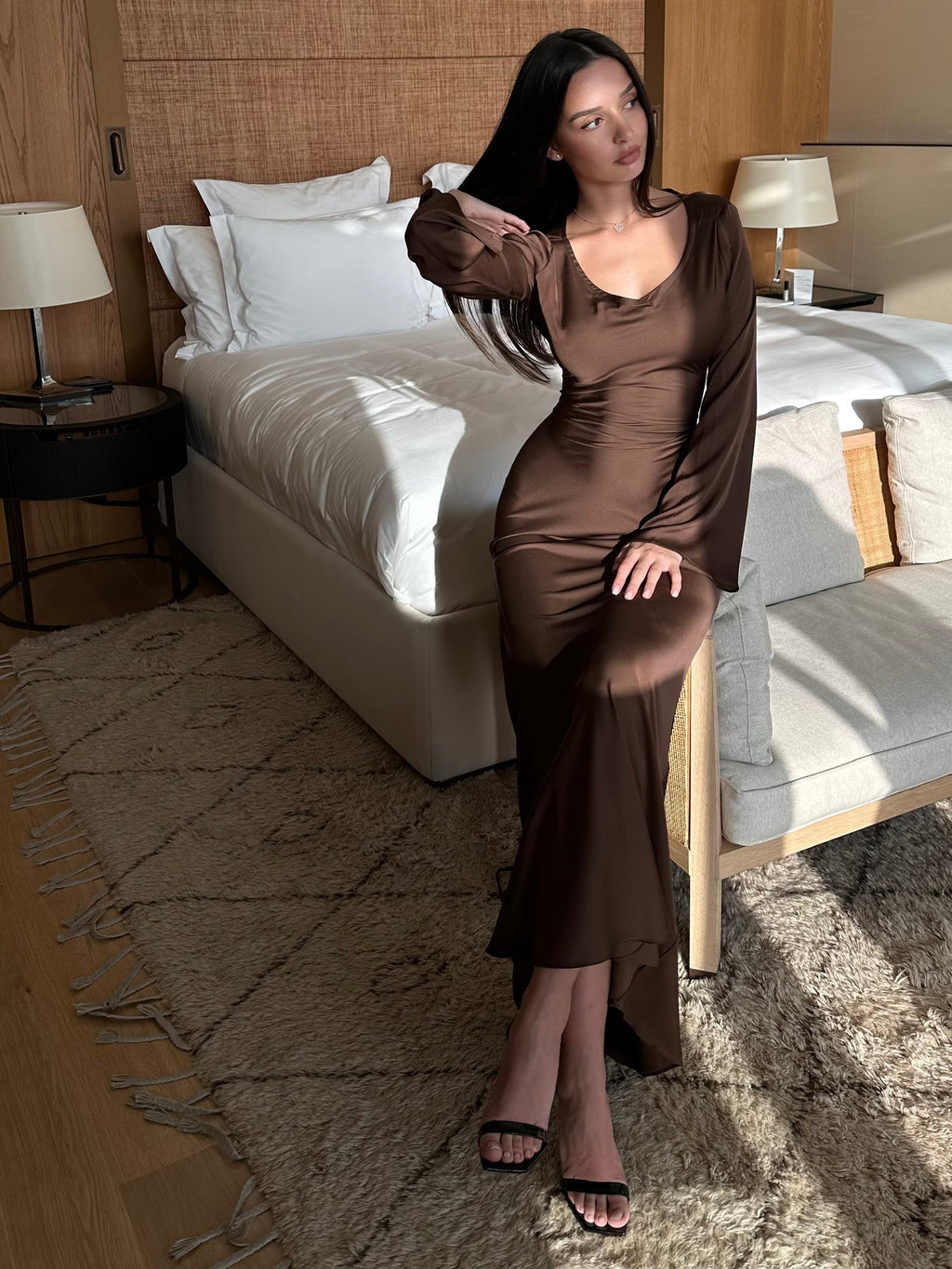 Robe maxi à manches longues - Élégance sans effort pour toutes les occasions