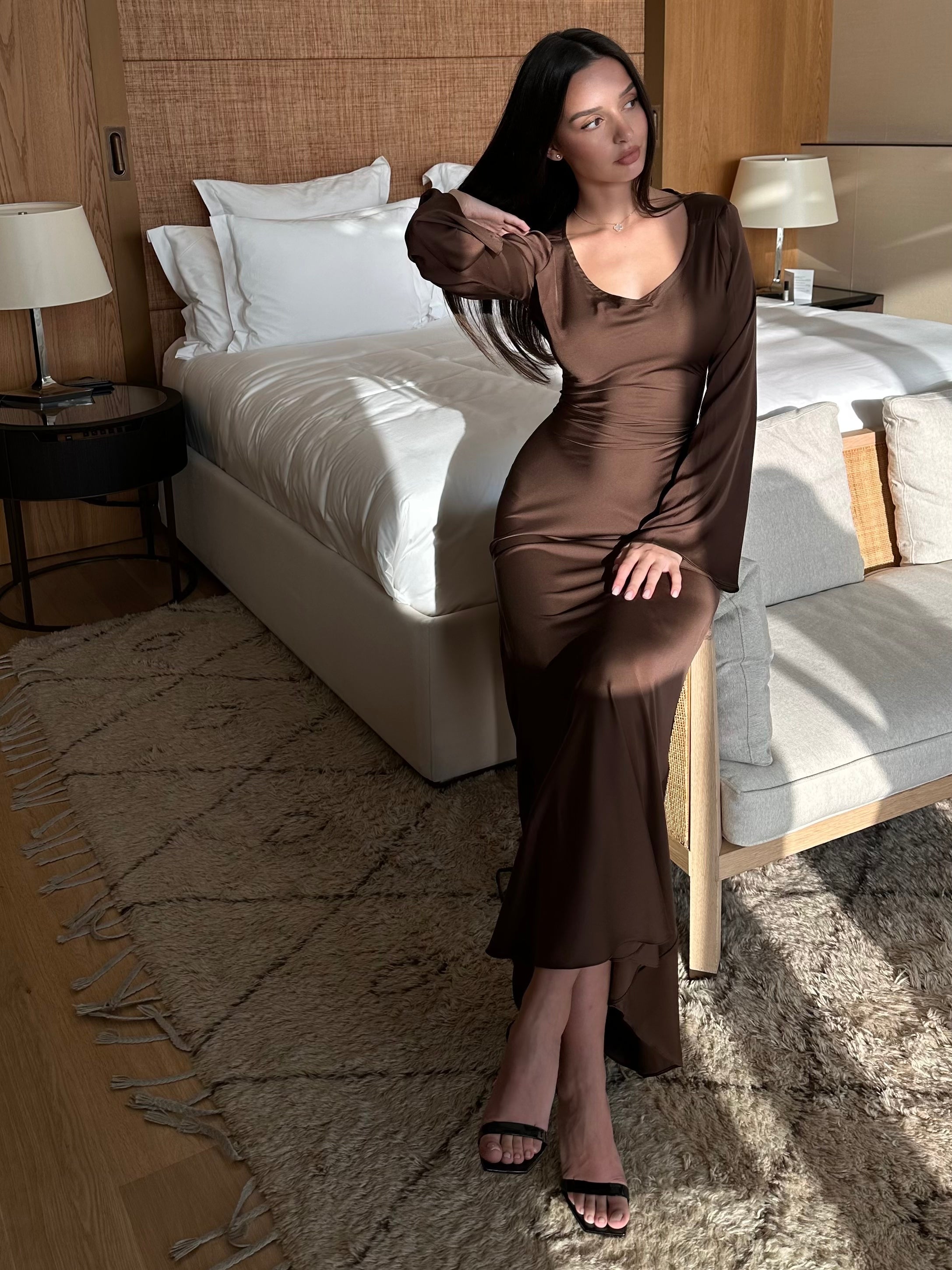 Robe maxi à manches longues - Élégance sans effort pour toutes les occasions