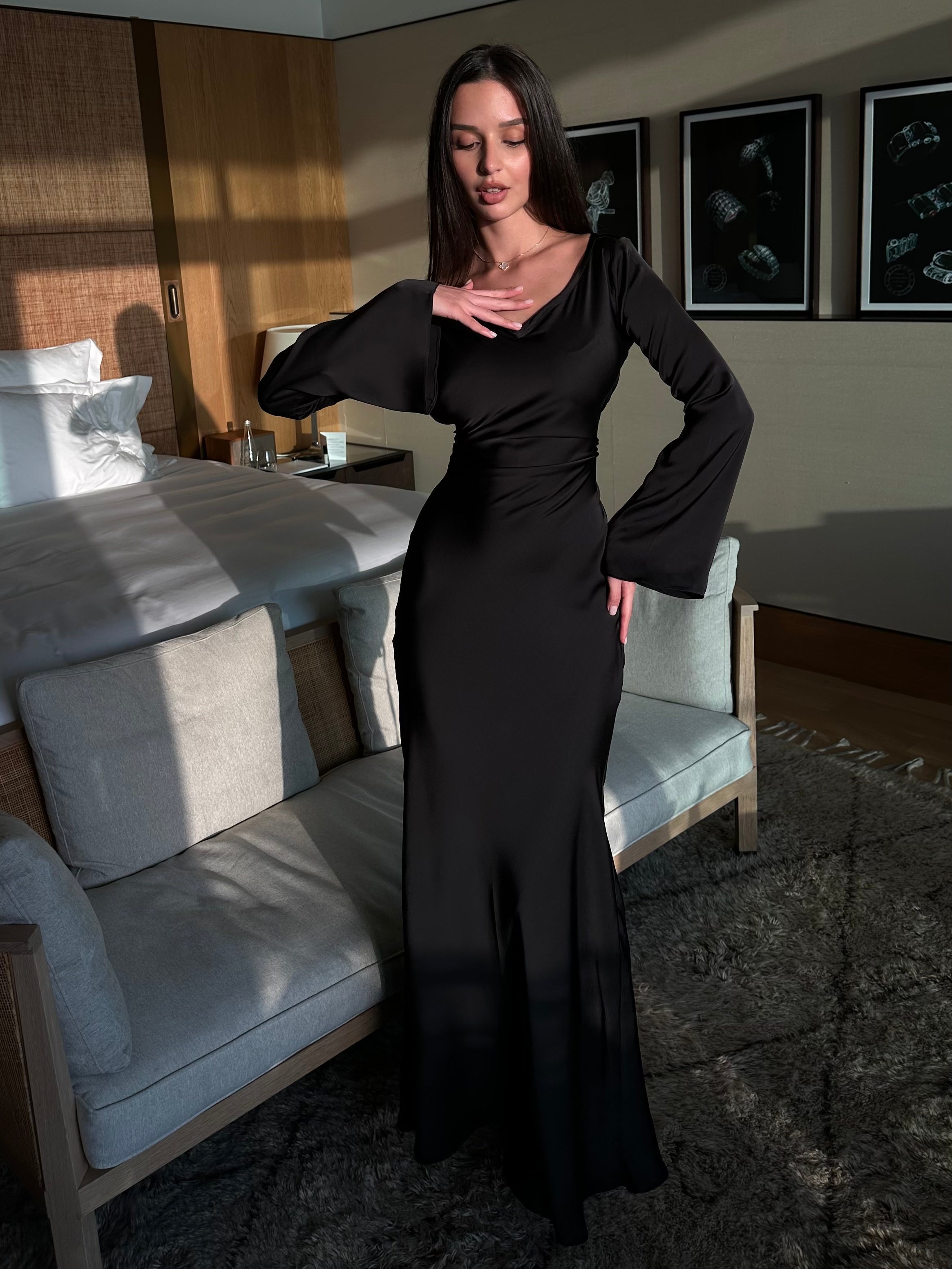 Robe maxi à manches longues - Élégance sans effort pour toutes les occasions