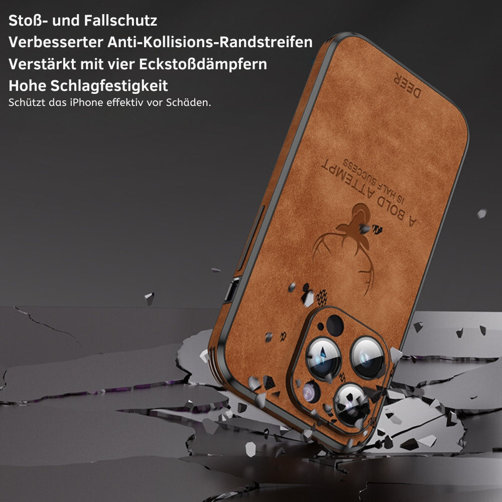 Deer - Étui en Cuir Luxe pour iPhone avec Design Élégant et Protection Antichoc