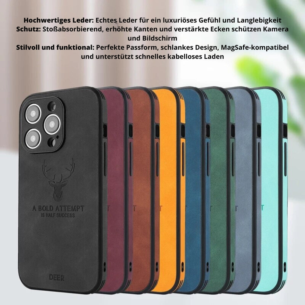 Deer - Étui en Cuir Luxe pour iPhone avec Design Élégant et Protection Antichoc