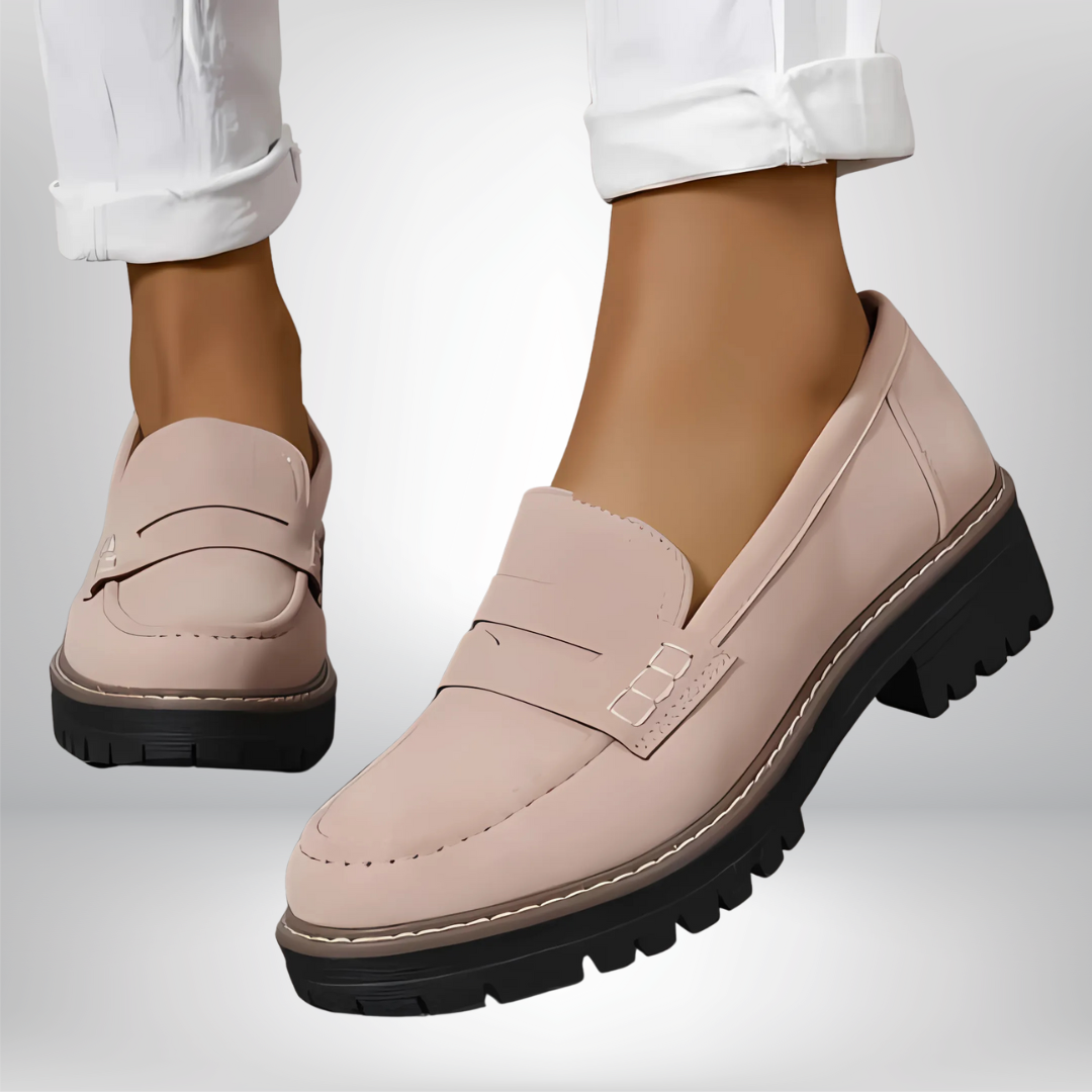 Chaussures en cuir Loafer pour femmes | Semelle antidérapante & sans points de pression