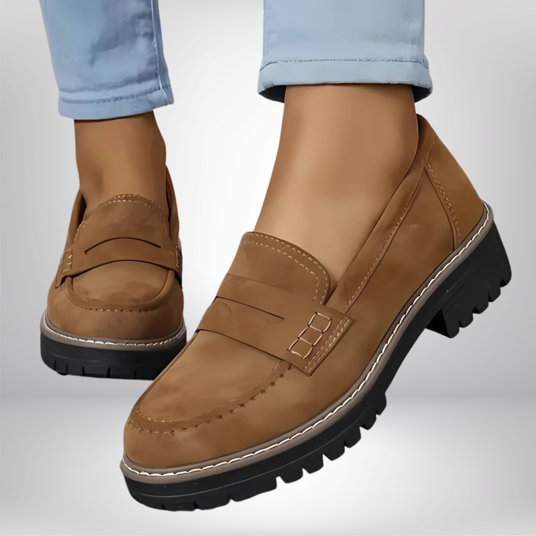 Chaussures en cuir Loafer pour femmes | Semelle antidérapante & sans points de pression