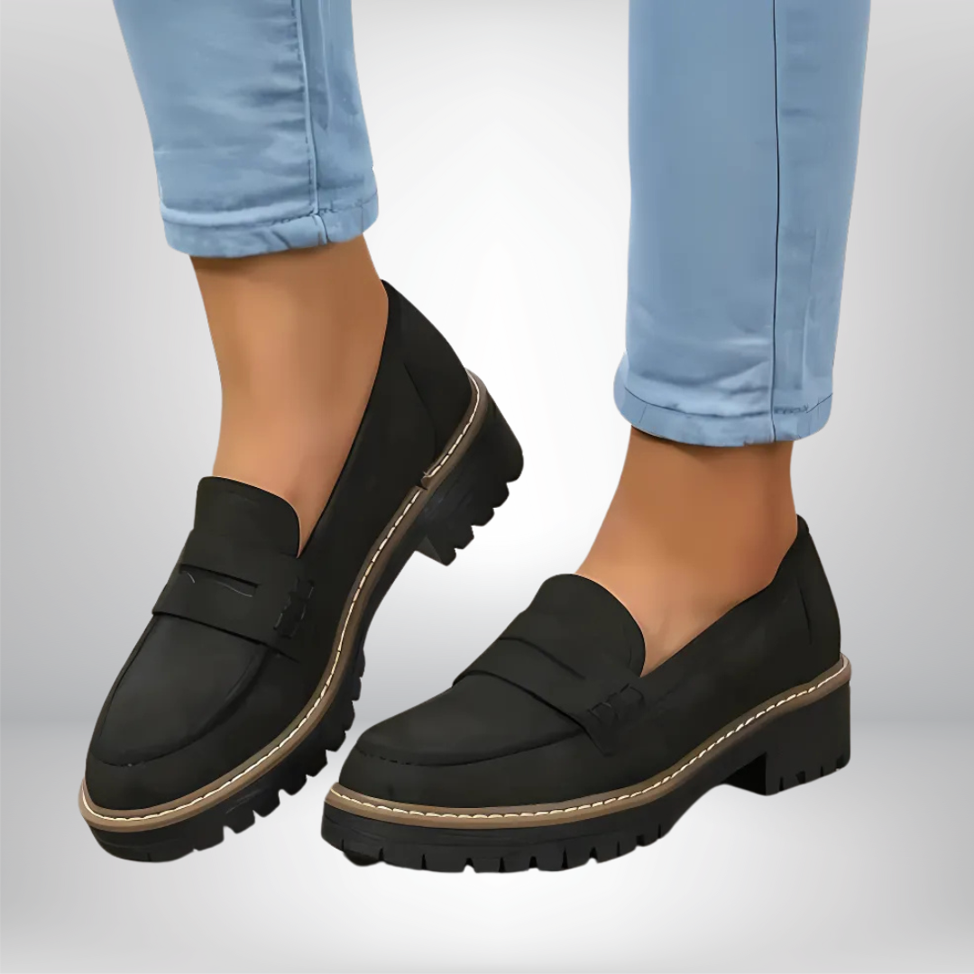 Chaussures en cuir Loafer pour femmes | Semelle antidérapante & sans points de pression