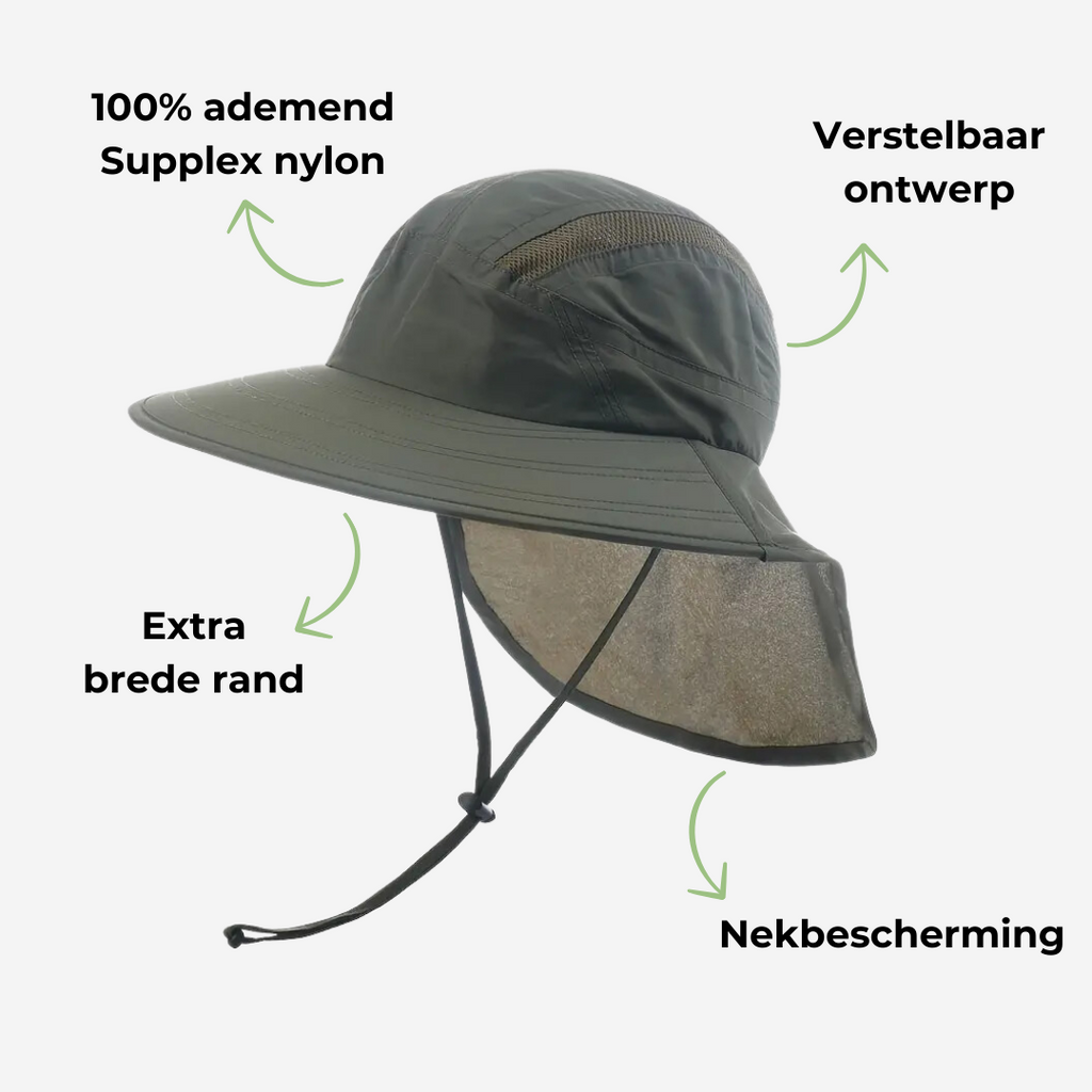 Chapeau de Soleil - Protection du Cou - Large Bord