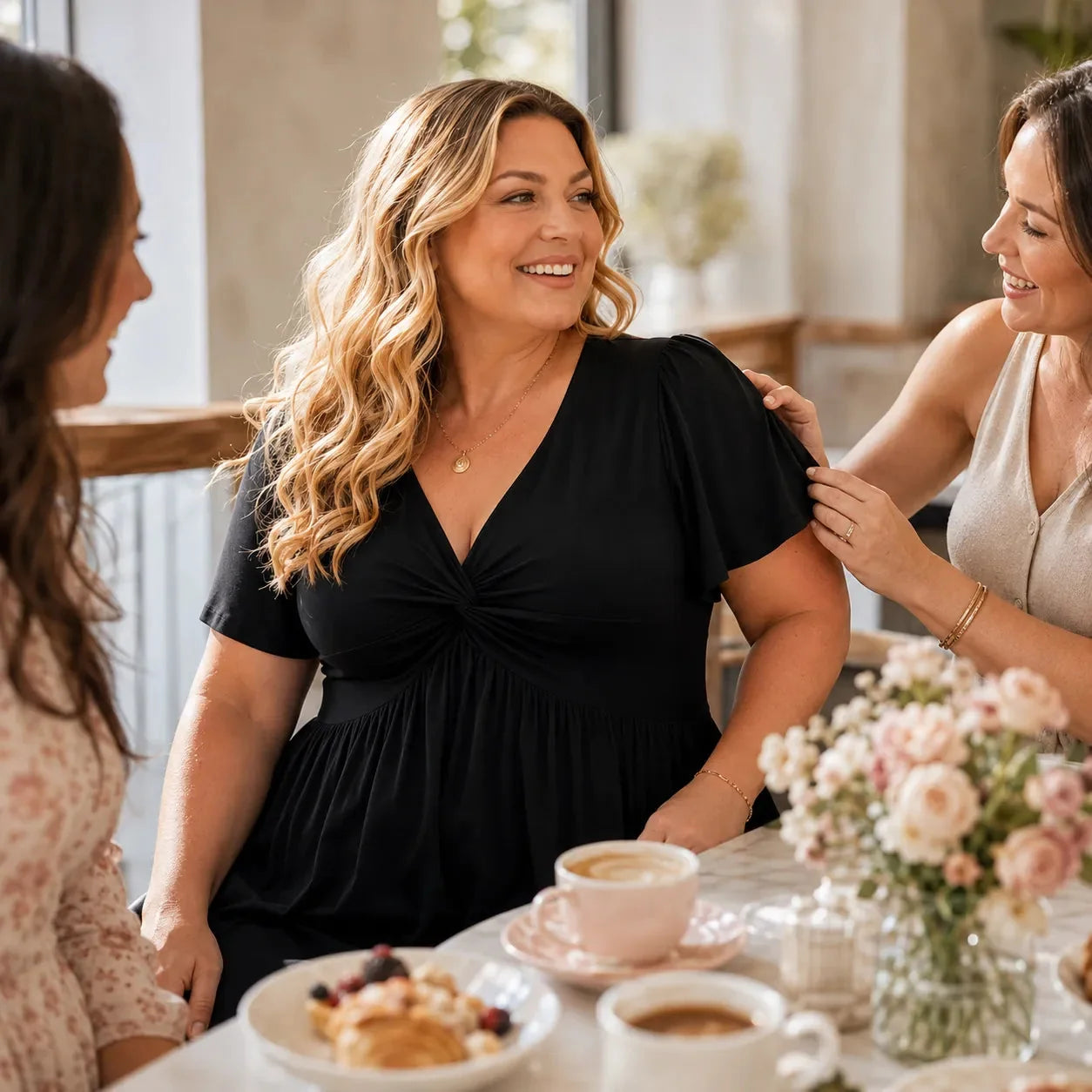 Wearbella – Robe à manches volantes et décolleté en V grande taille avec poches