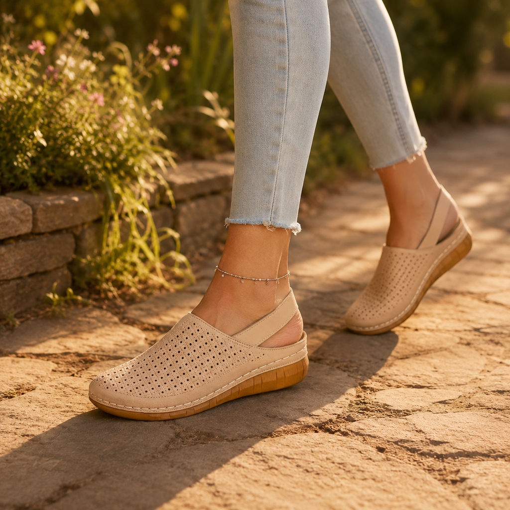 Solea – Sandales Confort à Talon Compensé Perforées pour Femme