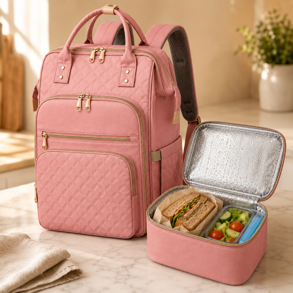 Carryla – Sac à dos isolé avec boîte à lunch, housse pour ordinateur portable, Oxford imperméable