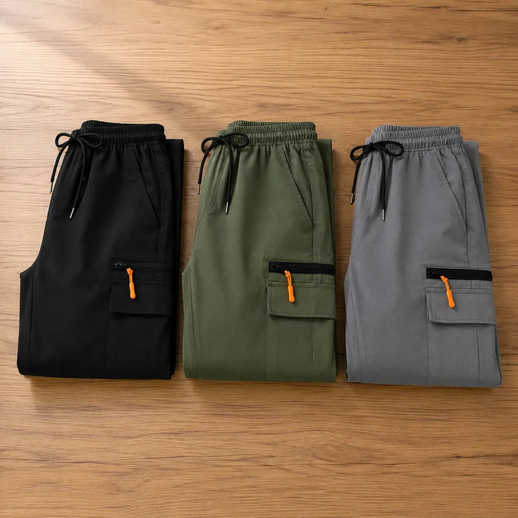 Solene – Pantalon cargo à jambes larges avec cordon de serrage et poches