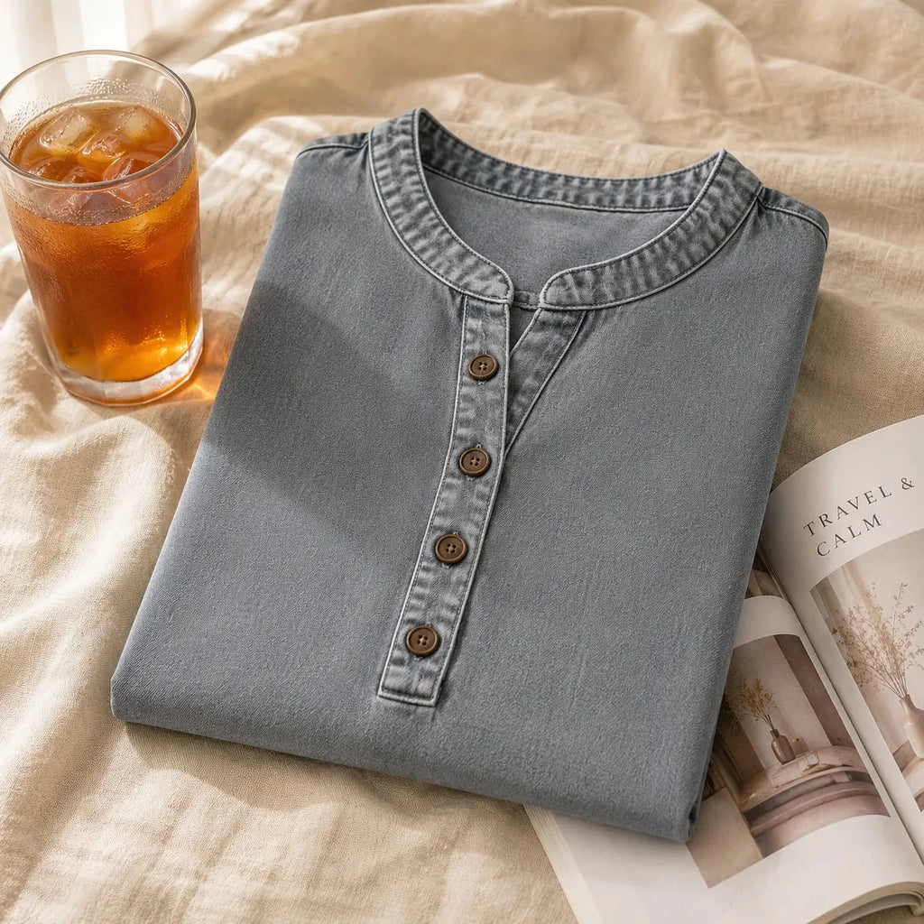 Avelyn – Tunique Henley avec Boutons Latéraux pour Femmes