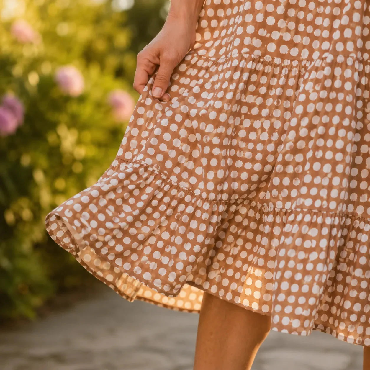 Soleluna – Robe midi à pois à volants