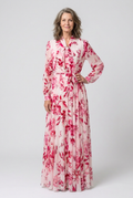 Lillian | Robe Maxi à Imprimé Floral à Manches Longues avec Ceinture
