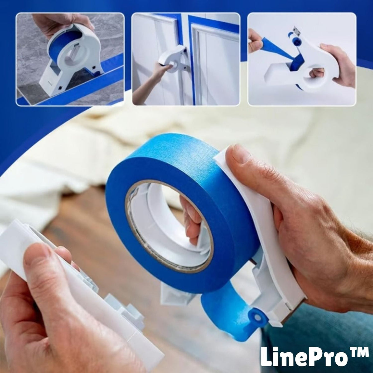 Applicateur de Ruban de Peinture pour Bords Propres avec Cutter et Rouleaux