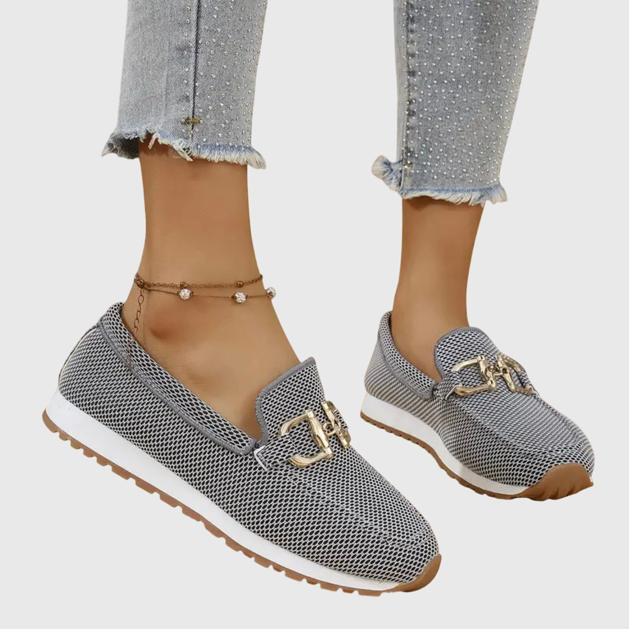 Loafer Femme | Semelle Orthopédique, Boucle Dorée & Confort Léger