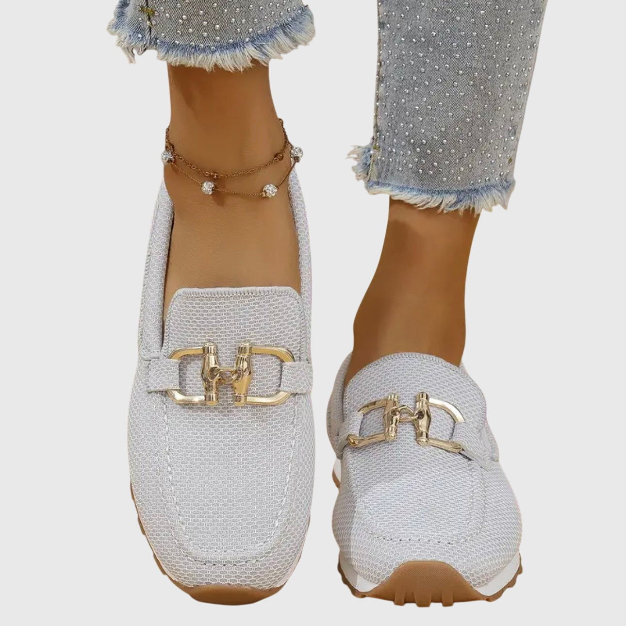 Loafer Femme | Semelle Orthopédique, Boucle Dorée & Confort Léger