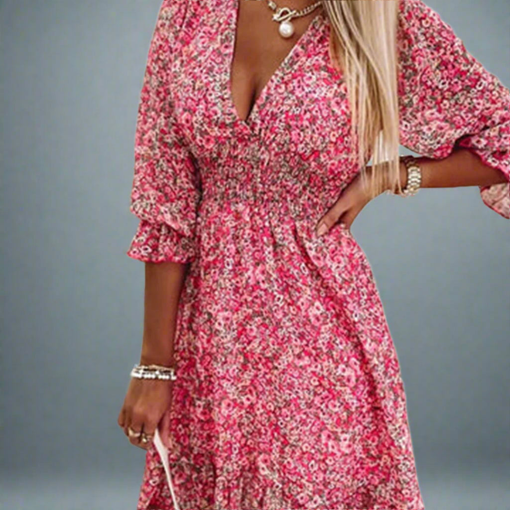Robe d'Été Midi Légère et Élégante pour Femmes - Jannine