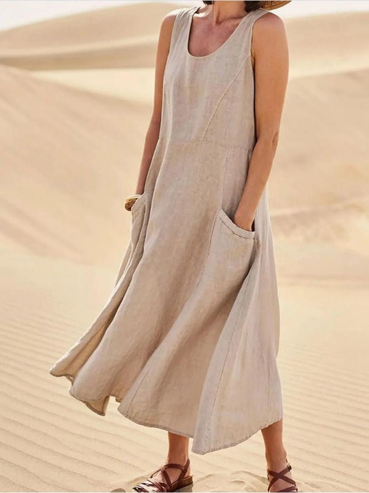Robe Maxi Aérée Femme | Coupe décontractée & poches pratiques