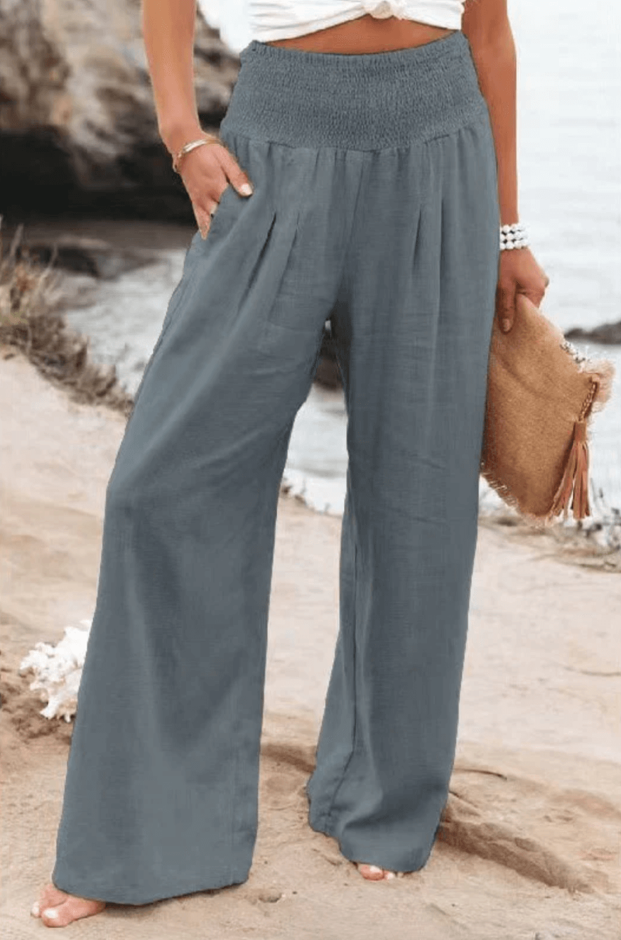 Pantalon Palazzo élastique élégant pour femmes