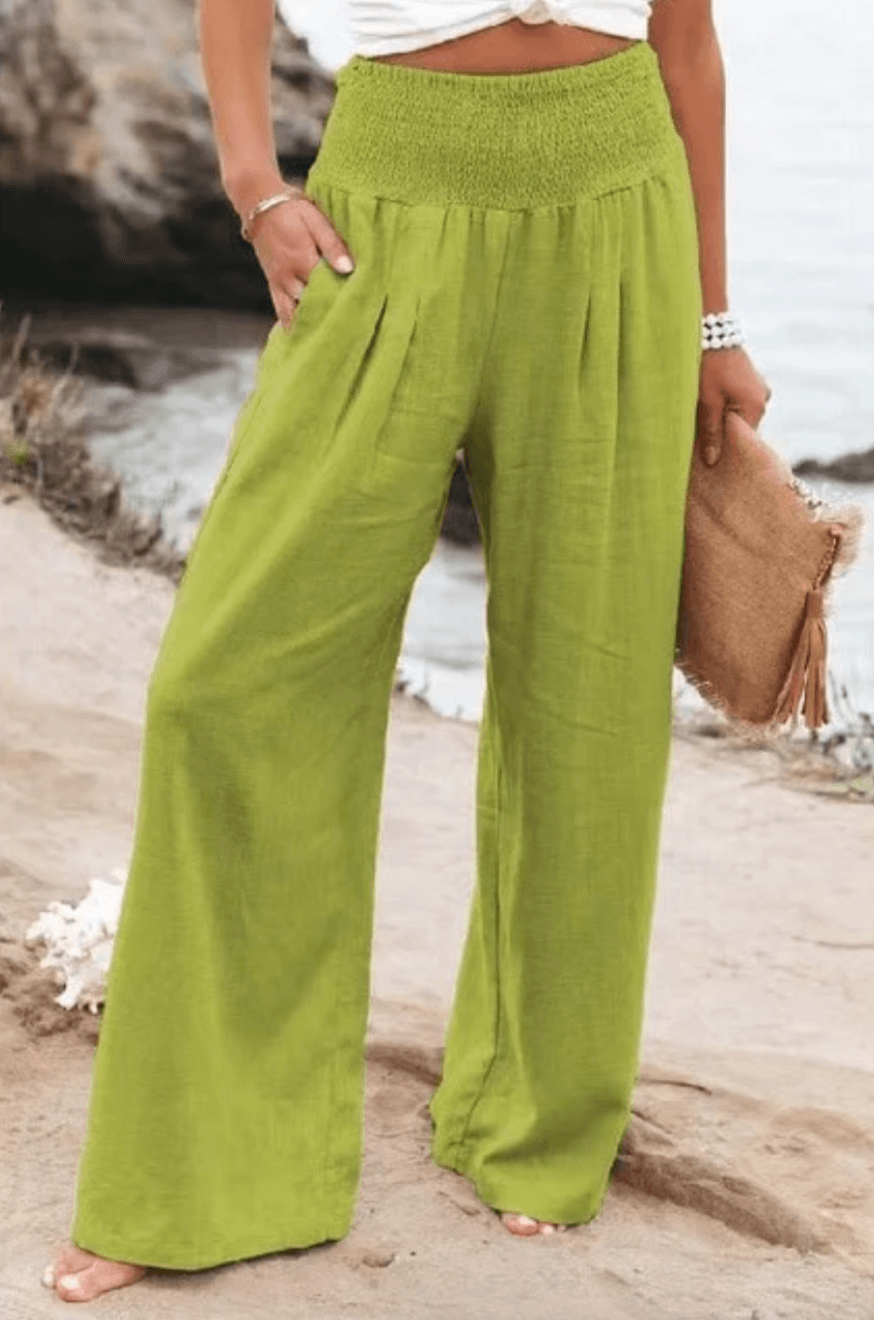 Pantalon Palazzo élastique élégant pour femmes
