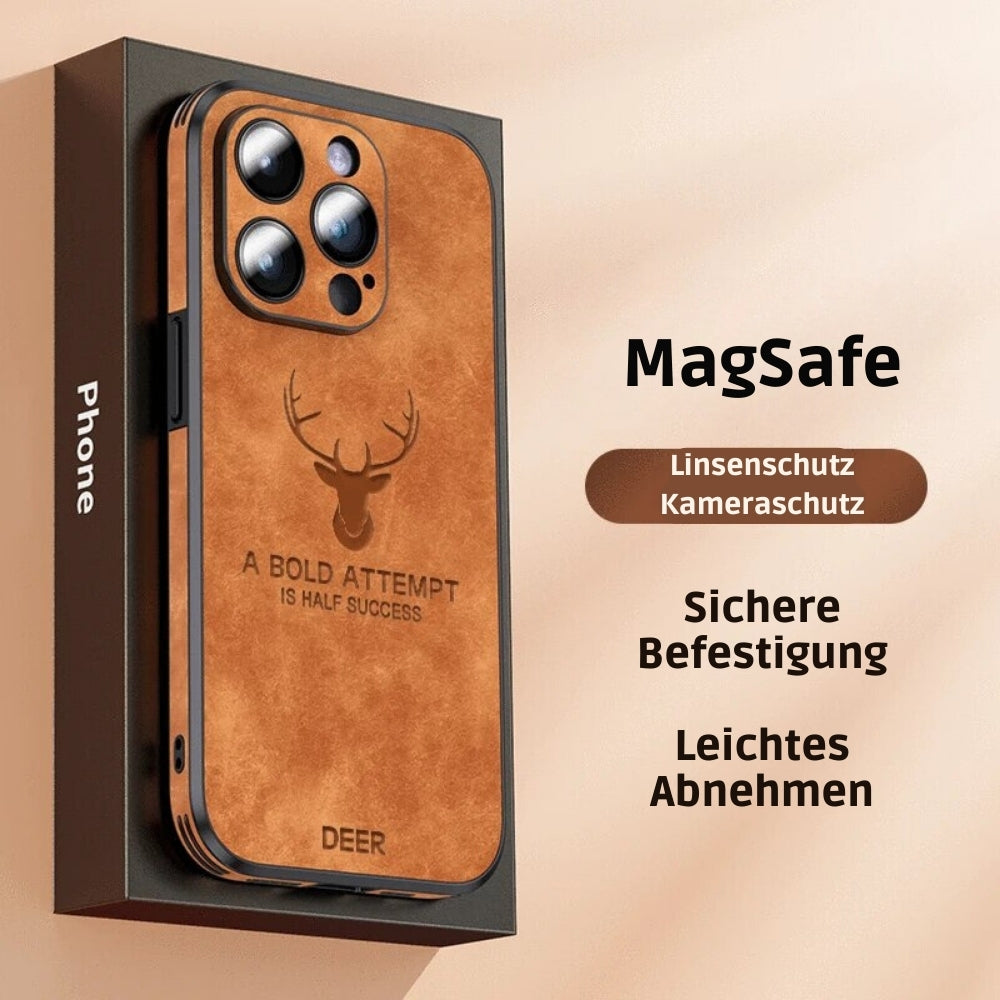Deer - Étui en Cuir Luxe pour iPhone avec Design Élégant et Protection Antichoc