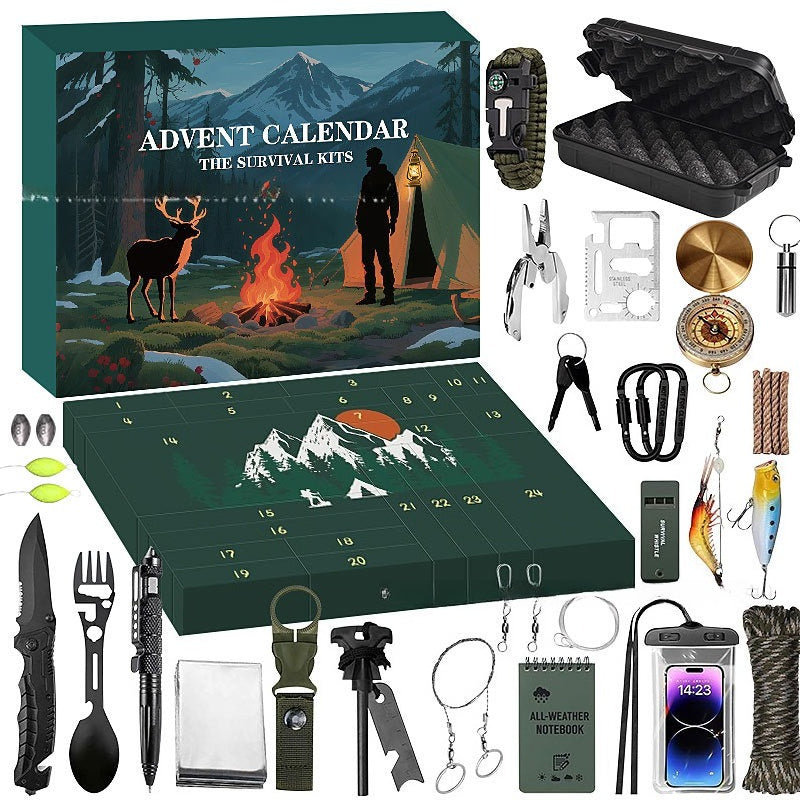 Calendrier de l'Avent Outils – 24 Jours avec Outils de Plein Air et d'Aventure