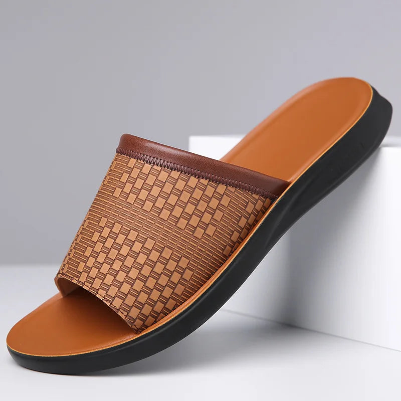 Sandales en cuir pour homme avec semelle contour — quotidien