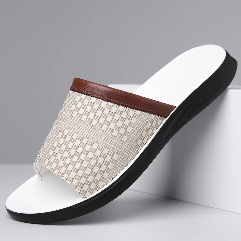 Sandales en cuir pour homme avec semelle contour — quotidien