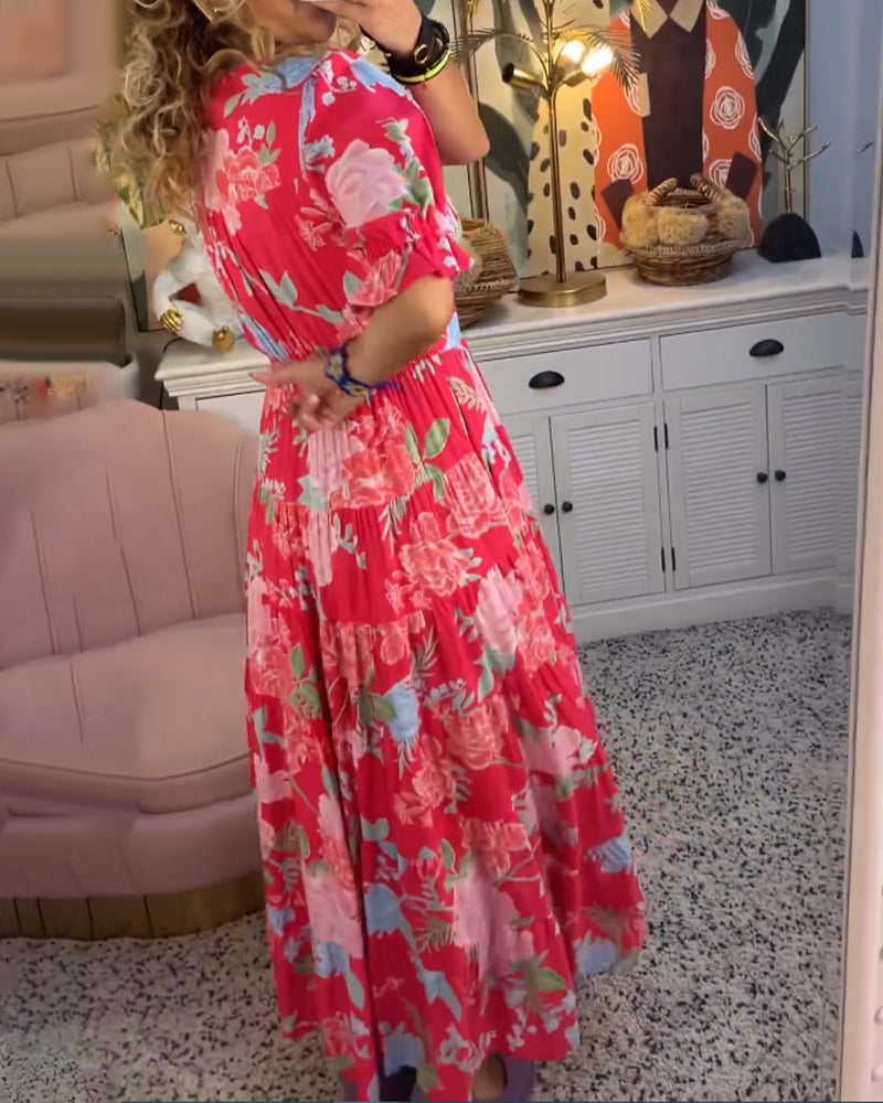 Robe Maxi Femme | Imprimé Floral & Coupe A-ligne Élégante