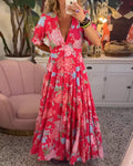 Robe Maxi Femme | Imprimé Floral & Coupe A-ligne Élégante