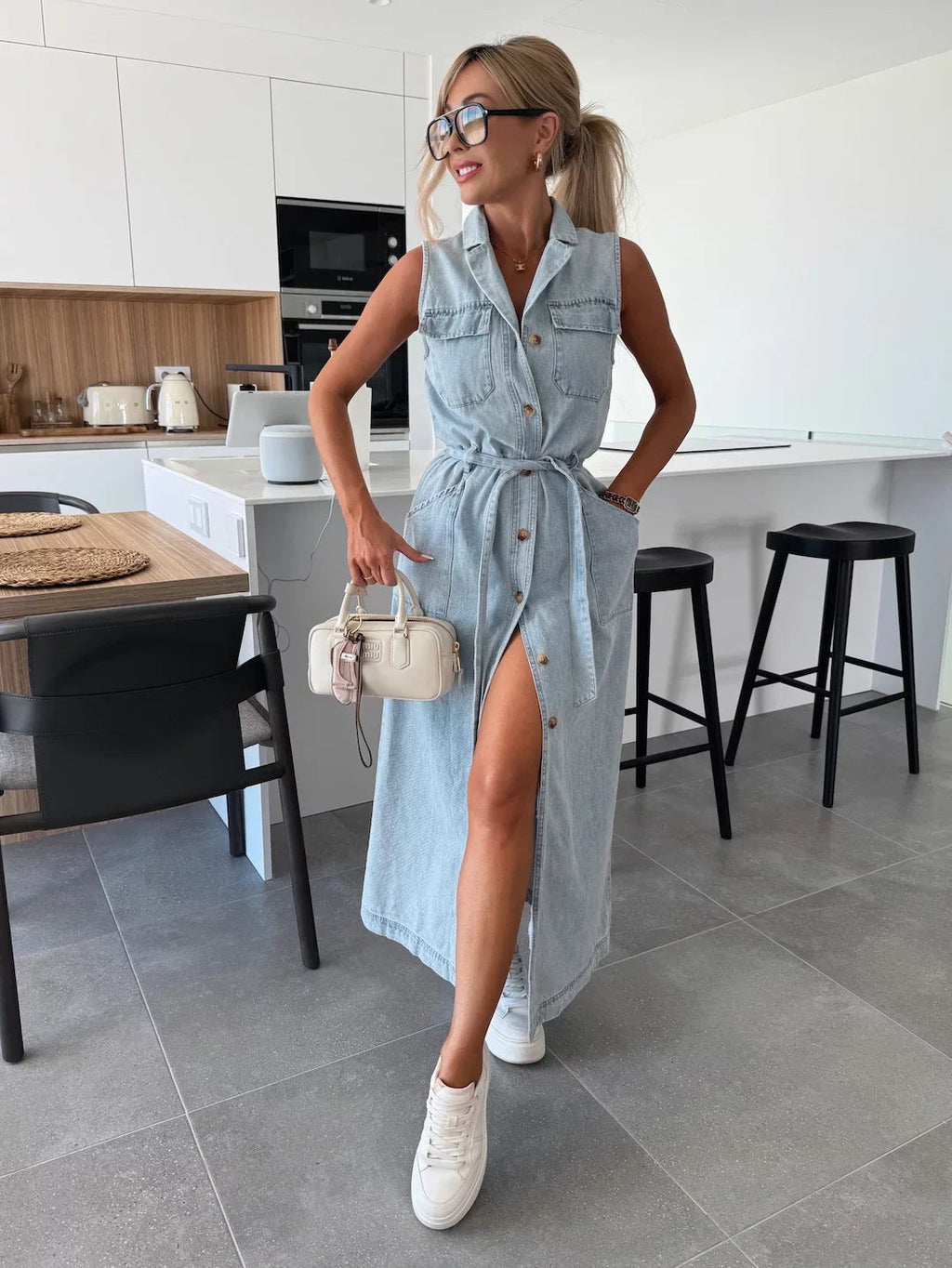 Maxi Robe Femme | Look Denim & Élégance Sans Effort