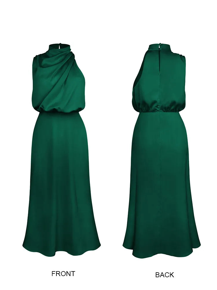 Maxi Robe Femme | Élégance Satinée & Design Raffiné