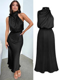 Maxi Robe Femme | Élégance Satinée & Design Raffiné