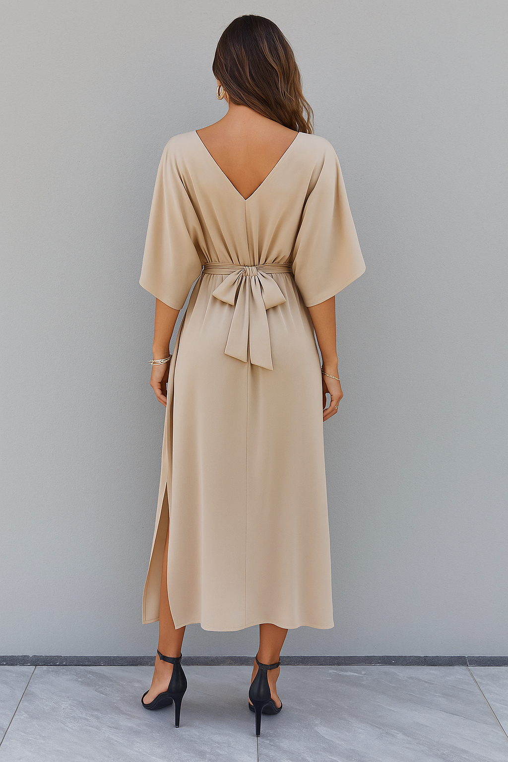 Robe Maxi Femme | Décolleté en V & Fente Élégante