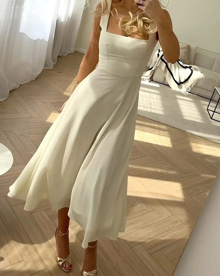 Robe Maxi Femme | Décolleté Carré & Jupe Flottante