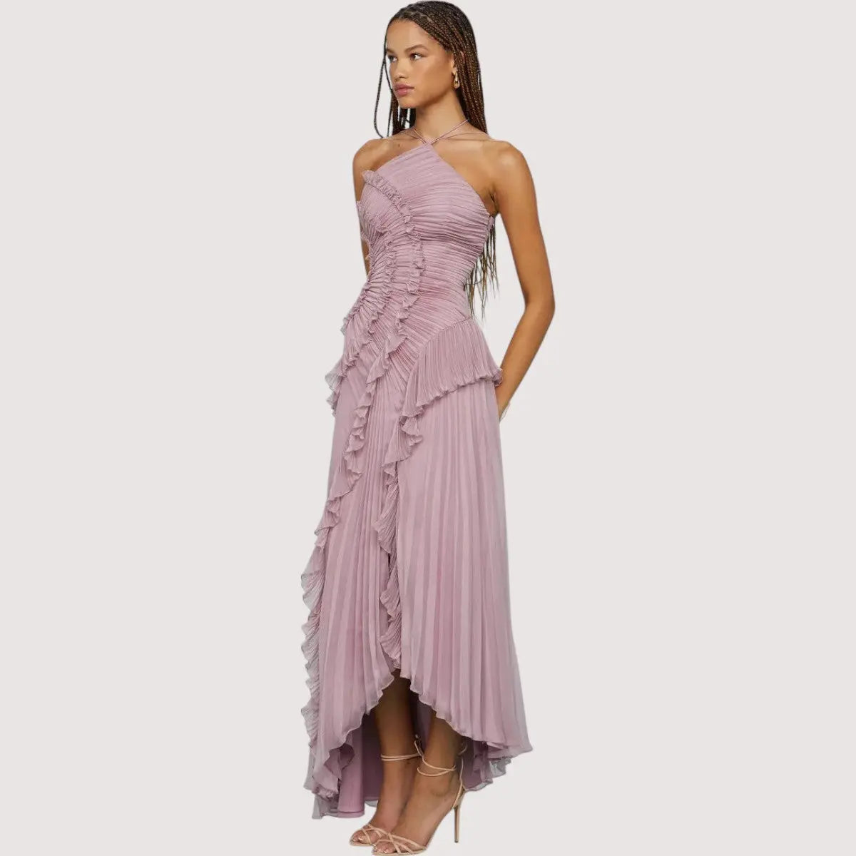 Robe Maxi Femme | Dos Nu & Volants Élégant