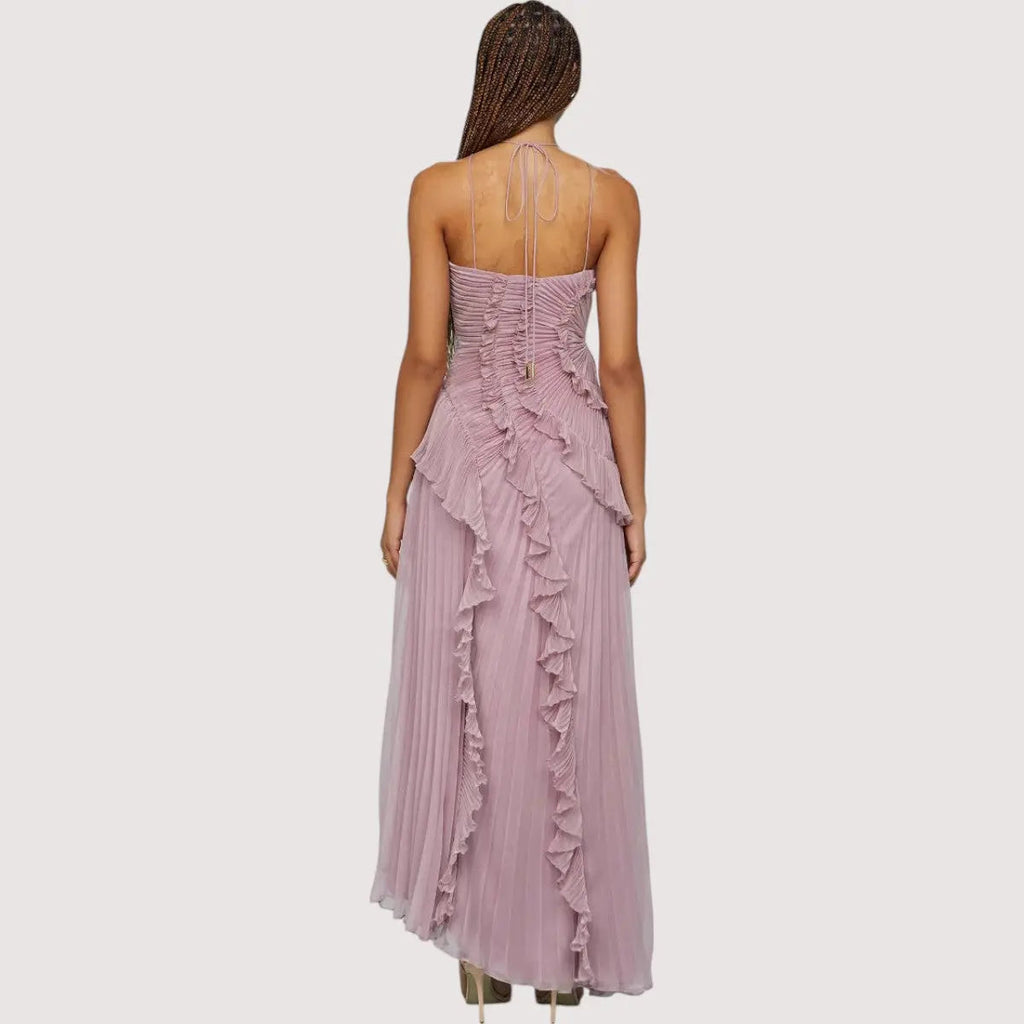 Robe Maxi Femme | Dos Nu & Volants Élégant
