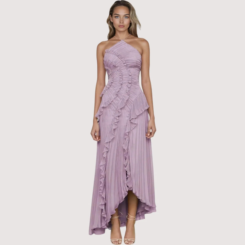 Robe Maxi Femme | Dos Nu & Volants Élégant