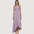 Robe Maxi Femme | Dos Nu & Volants Élégant