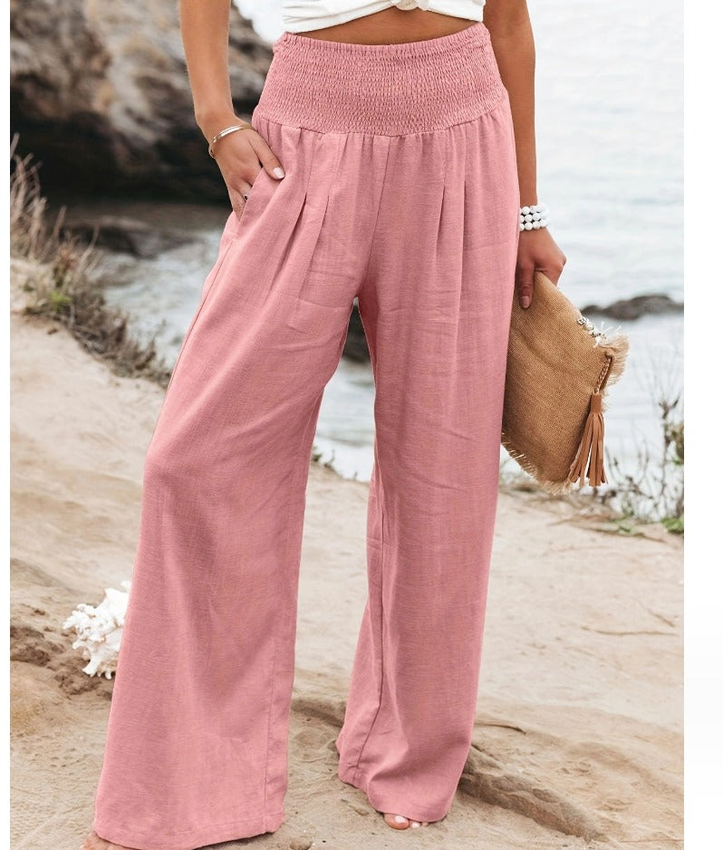 Pantalon Palazzo élastique élégant pour femmes