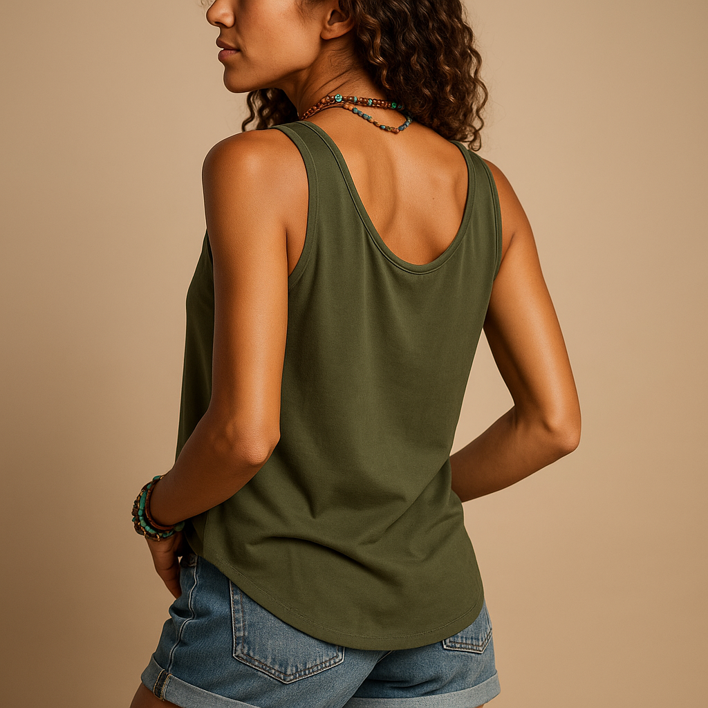 Top Sans Manches Femme | Décolleté en V Aéré & Détail de Nœud Estival