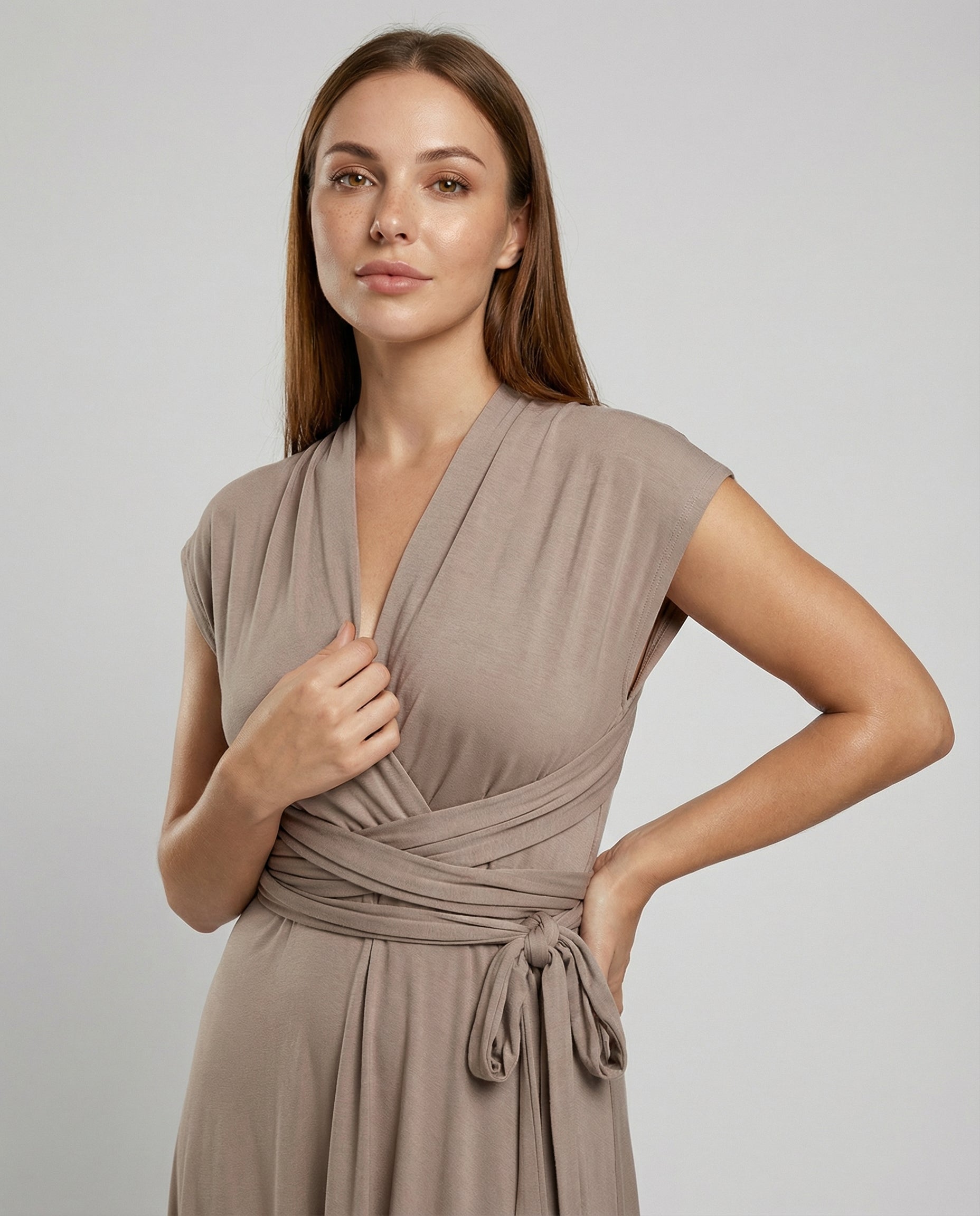 Robe portefeuille multiway pour femmes avec plus de 50 variantes de port et tissu élastique | Heidi-Mode
