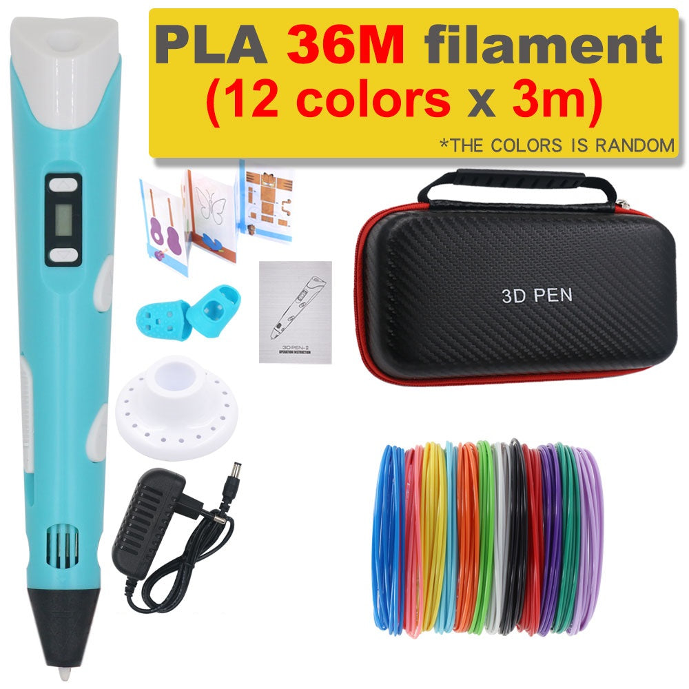 Stylo de dessin 3D DIY avec 200M de filament PLA, cadeau pour enfants