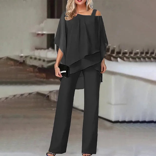Echoarchiv | Ensemble élégant en coton et chiffon pour femmes