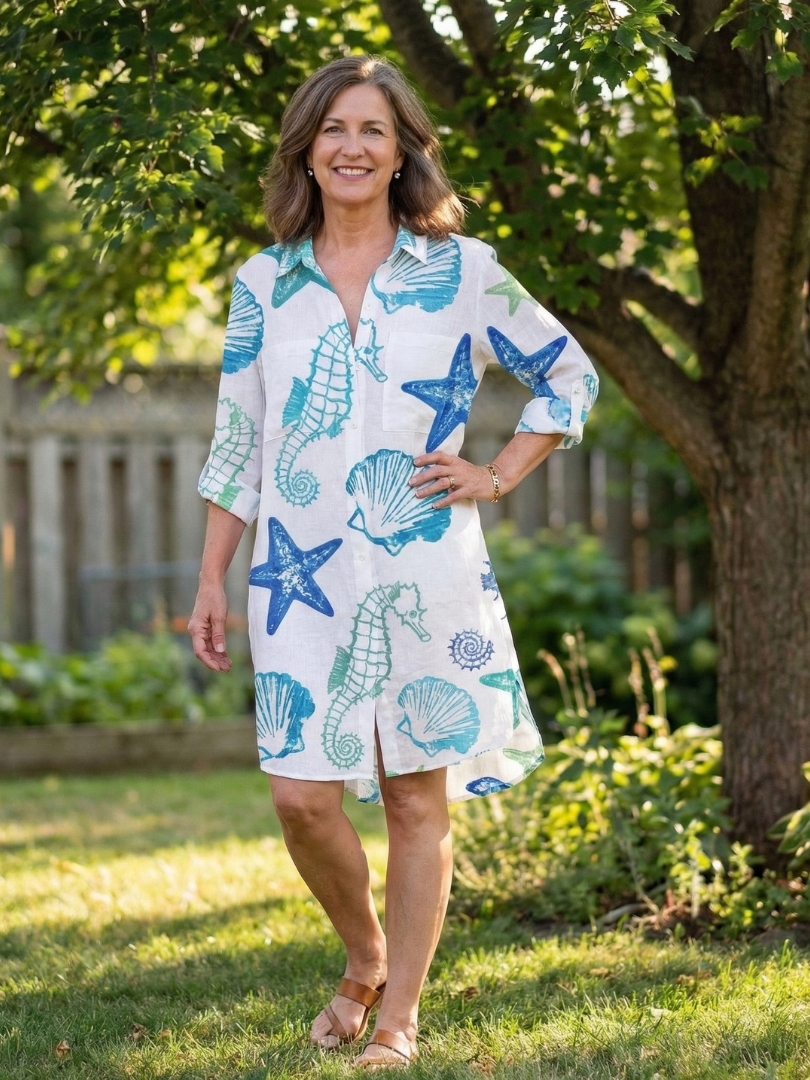 Noemi | Robe Chemise Tie Dye à Manches Longues